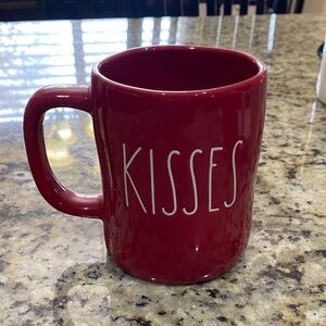 Rae Dunn Red 'Kisses Hugs” Mug